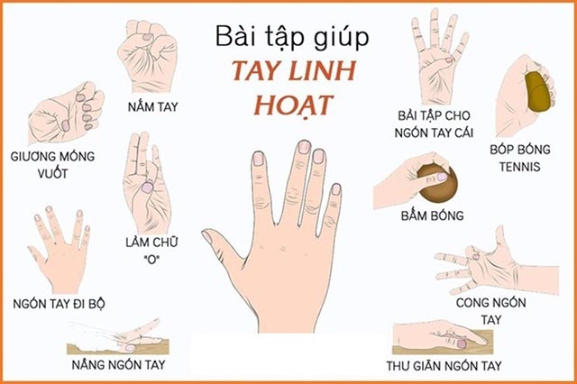 Một số bài tập kéo giãn ngón tay, giúp hạn chế tình trạng ngón tay cò súng