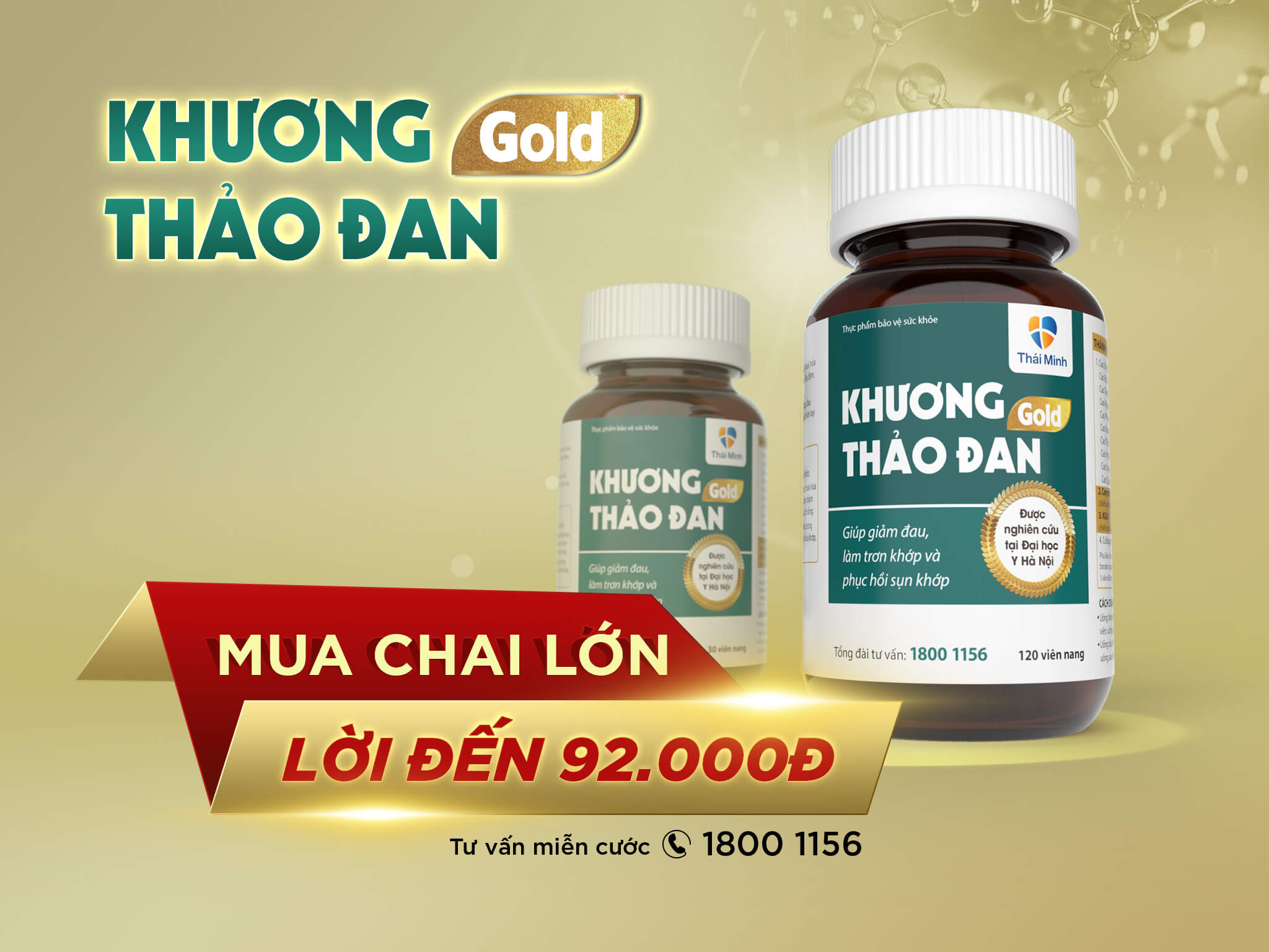 Tin nổi không: Viên xương khớp Khương Thảo Đan Gold chai lớn LỜI ĐẾN 92.000 VNĐ. Mua ngay hôm nay!